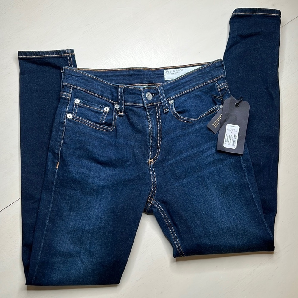 NWT - Rag & Bone Slim Fit Ankle Dark Indigo Jean - Size 25